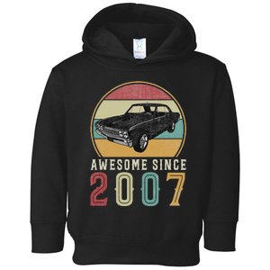 Awesome Since 2007 16 Years Old 16th Birthday For Car Lover Toddler Hoodie