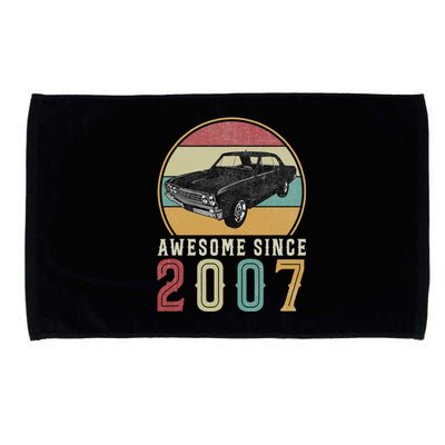 Awesome Since 2007 16 Years Old 16th Birthday For Car Lover Microfiber Hand Towel