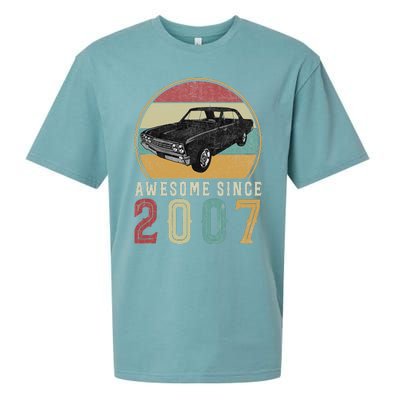 Awesome Since 2007 16 Years Old 16th Birthday For Car Lover Sueded Cloud Jersey T-Shirt