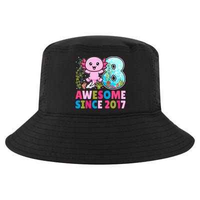 Awesome Since 2017 Cute Axolotl  8th Birthday Party  Cool Comfort Performance Bucket Hat
