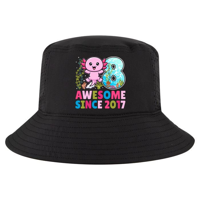 Awesome Since 2017 Cute Axolotl  8th Birthday Party  Cool Comfort Performance Bucket Hat