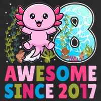 Awesome Since 2017 Cute Axolotl  8th Birthday Party  Cool Comfort Performance Bucket Hat