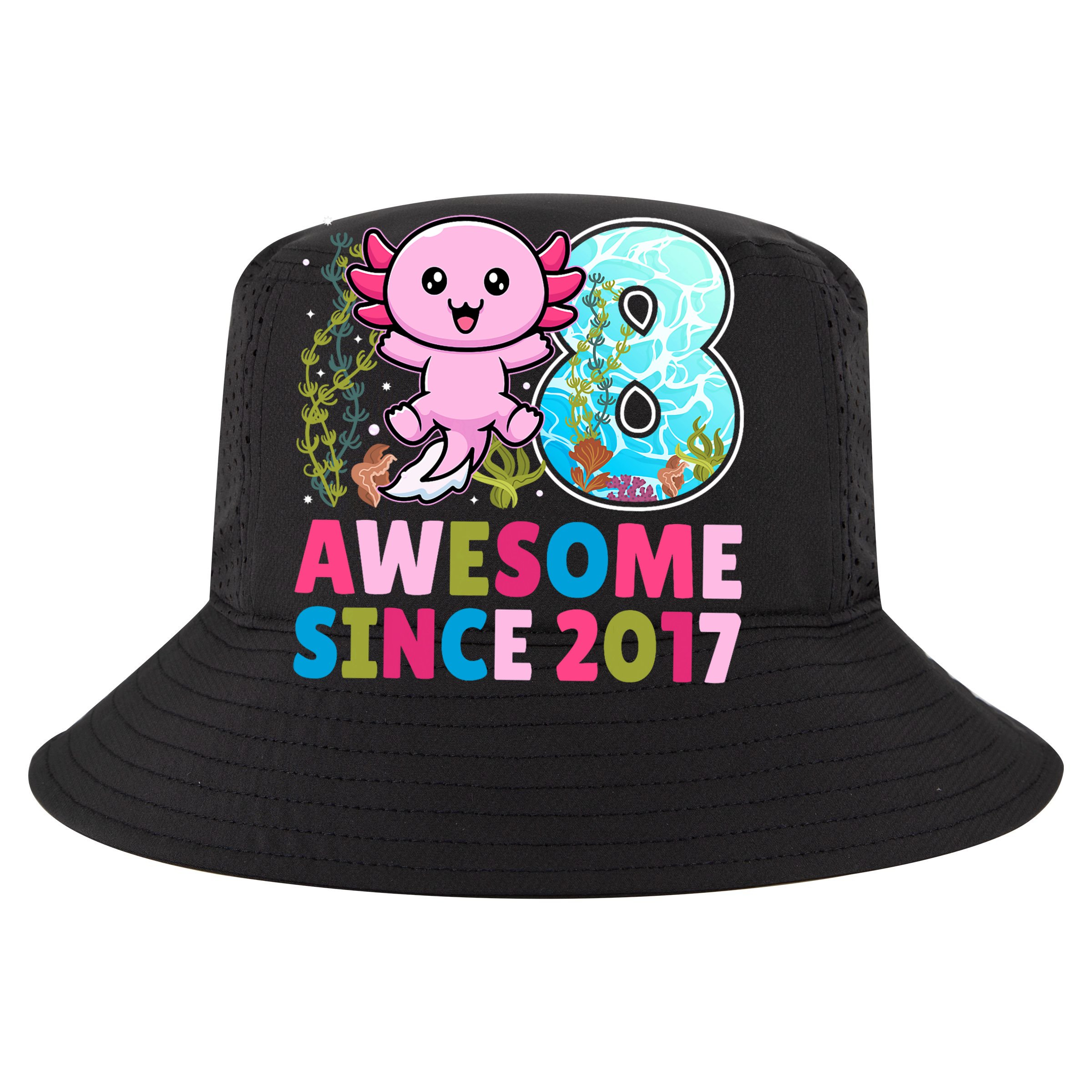 Awesome Since 2017 Cute Axolotl  8th Birthday Party  Cooling Performance Crew T-Shirt