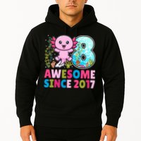 Awesome Since 2017 Cute Axolotl  8th Birthday Party  Hoodie