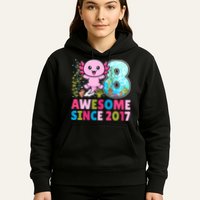 Awesome Since 2017 Cute Axolotl  8th Birthday Party  Hoodie