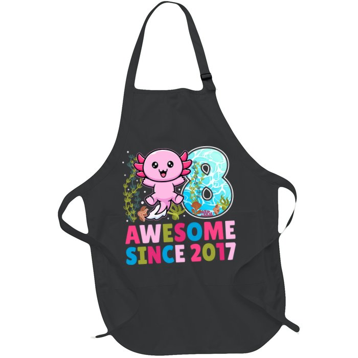 Awesome Since 2017 Cute Axolotl  8th Birthday Party  Apron