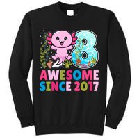 Awesome Since 2017 Cute Axolotl  8th Birthday Party  Sweatshirt
