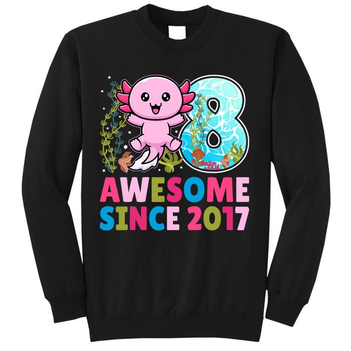 Awesome Since 2017 Cute Axolotl  8th Birthday Party  Sweatshirt