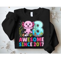 Awesome Since 2017 Cute Axolotl  8th Birthday Party  Sweatshirt