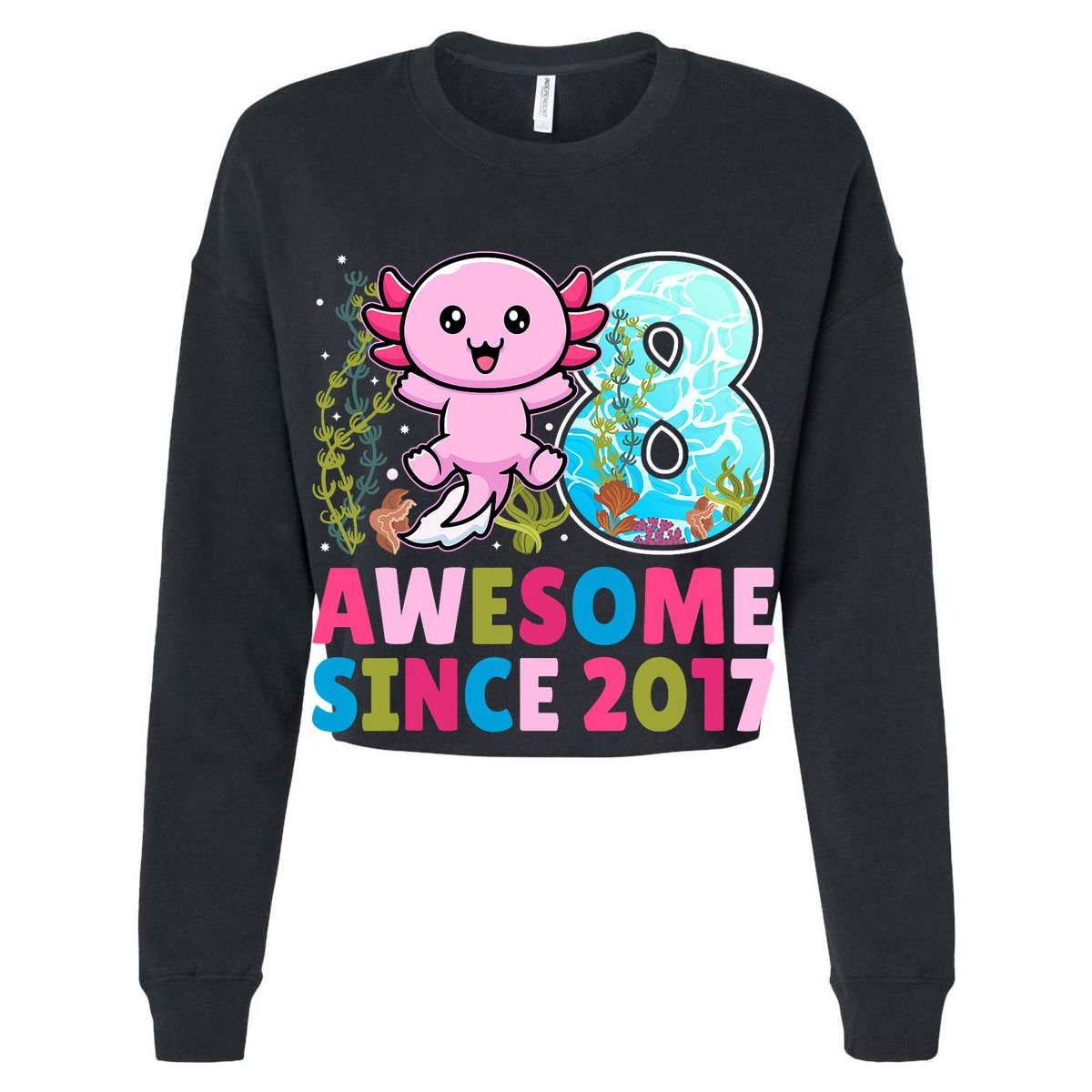 Awesome Since 2017 Cute Axolotl  8th Birthday Party  T-Shirt