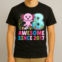 Awesome Since 2017 Cute Axolotl  8th Birthday Party  T-Shirt