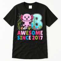 Awesome Since 2017 Cute Axolotl  8th Birthday Party  Tall T-Shirt