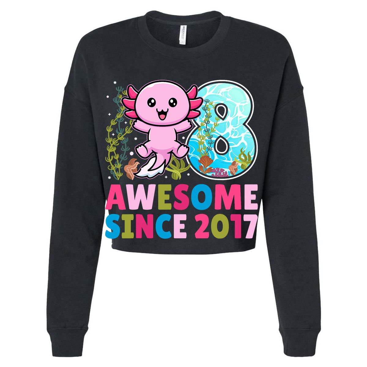 Awesome Since 2017 Cute Axolotl  8th Birthday Party  Tall T-Shirt