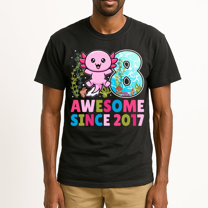 Awesome Since 2017 Cute Axolotl  8th Birthday Party  Tall T-Shirt