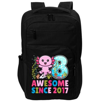 Awesome Since 2017 Cute Axolotl  8th Birthday Party  Impact Tech Backpack