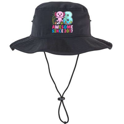 Awesome Since 2017 Cute Axolotl  8th Birthday Party  Bucket Hat