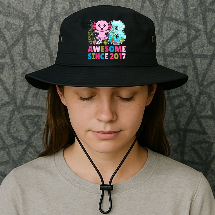 Awesome Since 2017 Cute Axolotl  8th Birthday Party  Bucket Hat