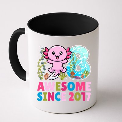 Awesome Since 2017 Cute Axolotl  8th Birthday Party  Coffee Mug