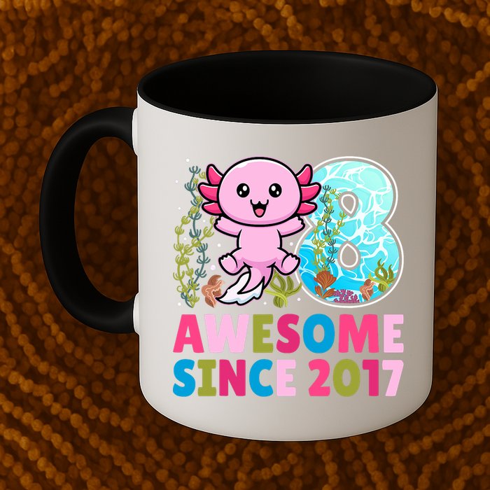 Awesome Since 2017 Cute Axolotl  8th Birthday Party  Mug