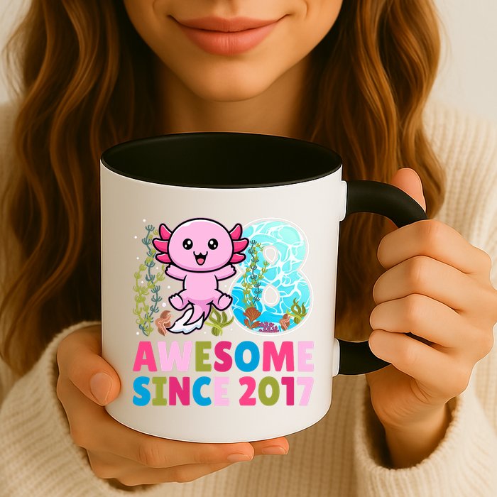 Awesome Since 2017 Cute Axolotl  8th Birthday Party  Mug