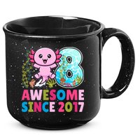 Awesome Since 2017 Cute Axolotl  8th Birthday Party  15oz Campfire Ceramic Mug