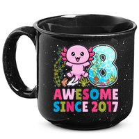 Awesome Since 2017 Cute Axolotl  8th Birthday Party  15oz Campfire Ceramic Mug