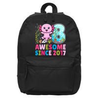 Awesome Since 2017 Cute Axolotl  8th Birthday Party  16 in Basic Backpack