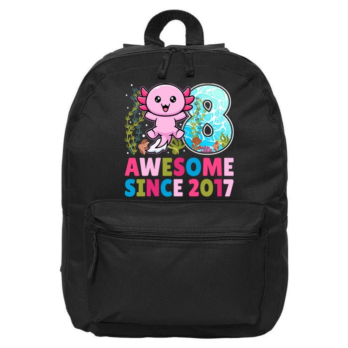 Awesome Since 2017 Cute Axolotl  8th Birthday Party  16 in Basic Backpack