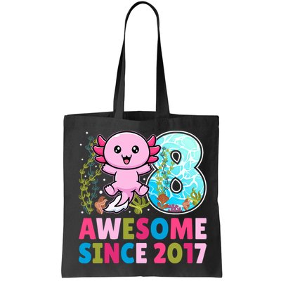 Awesome Since 2017 Cute Axolotl  8th Birthday Party  Bag