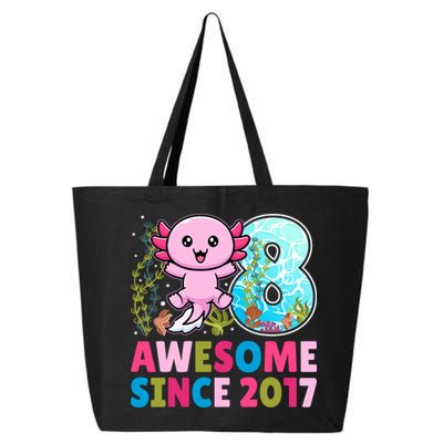 Awesome Since 2017 Cute Axolotl  8th Birthday Party  25L Jumbo Tote