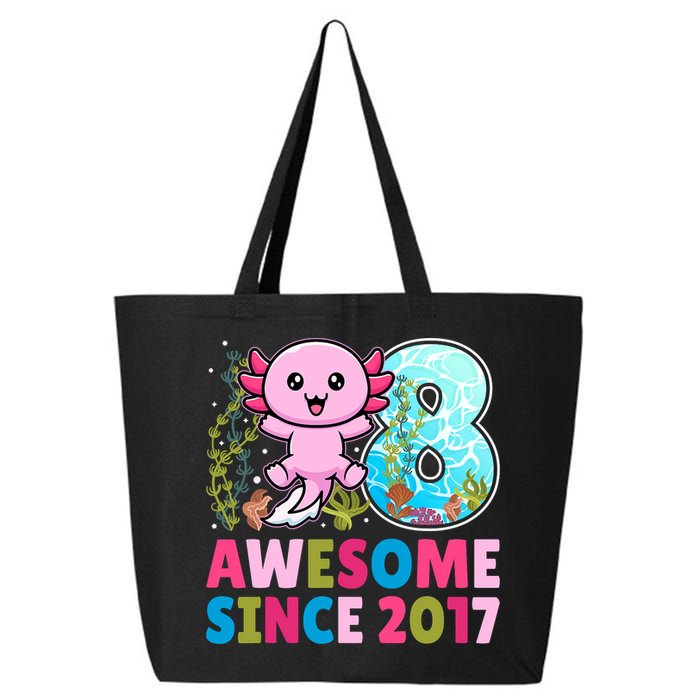 Awesome Since 2017 Cute Axolotl  8th Birthday Party  25L Jumbo Tote