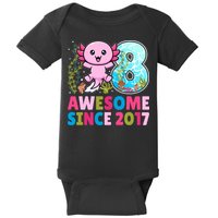 Awesome Since 2017 Cute Axolotl  8th Birthday Party  Baby Bodysuit