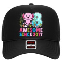Awesome Since 2017 Cute Axolotl  8th Birthday Party  Hat