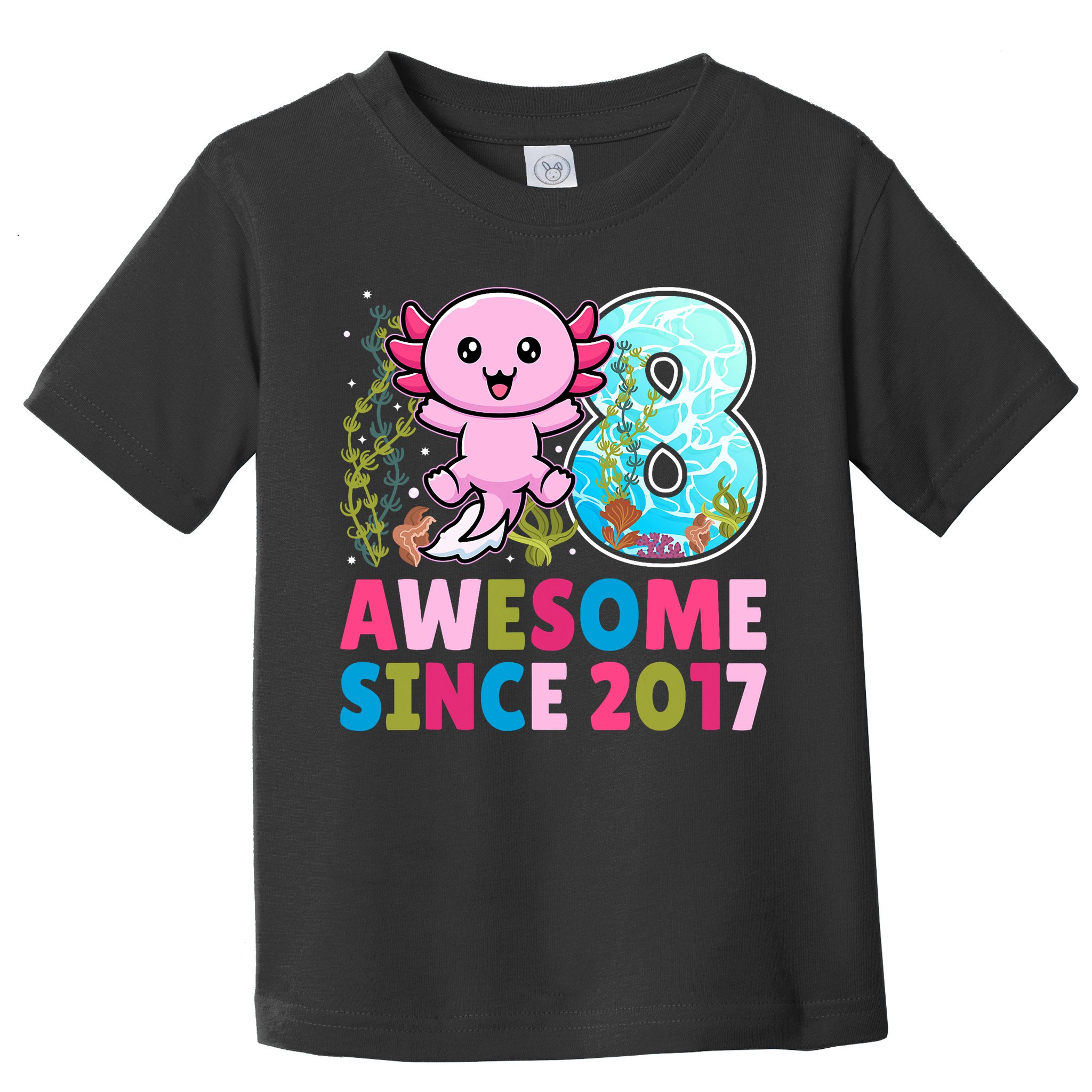 Awesome Since 2017 Cute Axolotl  8th Birthday Party  Toddler T-Shirt