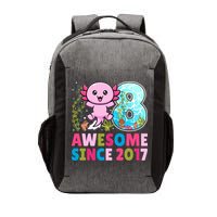 Awesome Since 2017 Cute Axolotl  8th Birthday Party  Vector Backpack