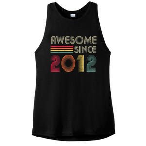 Awesome Since 2012 10th Birthday Retro Ladies PosiCharge Tri-Blend Wicking Tank