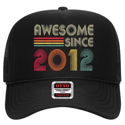 Awesome Since 2012 10th Birthday Retro High Crown Mesh Back Trucker Hat