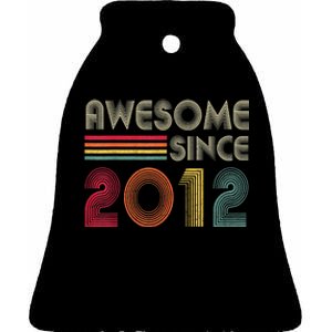 Awesome Since 2012 10th Birthday Retro Ceramic Bell Ornament