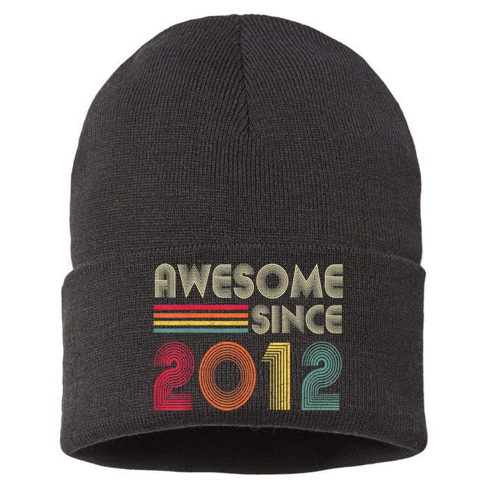 Awesome Since 2012 10th Birthday Retro Sustainable Knit Beanie