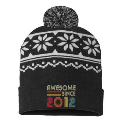 Awesome Since 2012 10th Birthday Retro USA-Made Snowflake Beanie