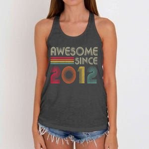 Awesome Since 2012 10th Birthday Retro Women's Knotted Racerback Tank