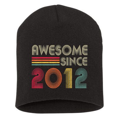 Awesome Since 2012 10th Birthday Retro Short Acrylic Beanie