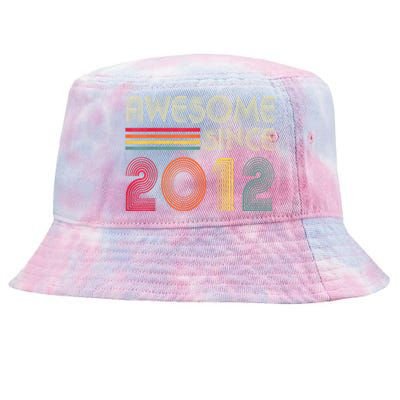 Awesome Since 2012 10th Birthday Retro Tie-Dyed Bucket Hat