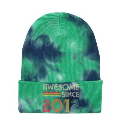 Awesome Since 2012 10th Birthday Retro Tie Dye 12in Knit Beanie