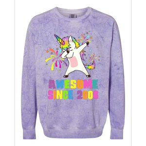 Awesome Since 2006 Unicorn 17 Years Old 17th Birthday Colorblast Crewneck Sweatshirt