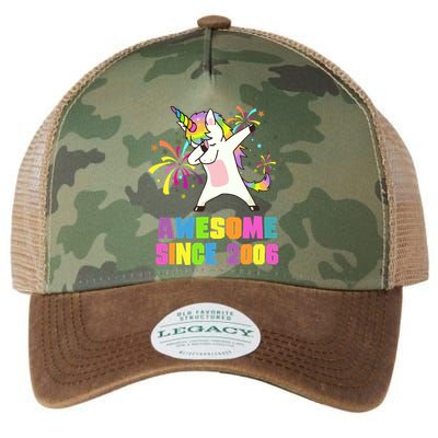 Awesome Since 2006 Unicorn 17 Years Old 17th Birthday Legacy Tie Dye Trucker Hat