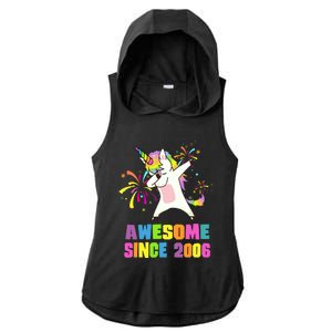 Awesome Since 2006 Unicorn 17 Years Old 17th Birthday Ladies PosiCharge Tri-Blend Wicking Draft Hoodie Tank