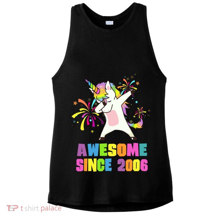Awesome Since 2006 Unicorn 17 Years Old 17th Birthday Ladies PosiCharge Tri-Blend Wicking Tank