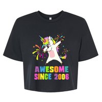 Awesome Since 2006 Unicorn 17 Years Old 17th Birthday Bella+Canvas Jersey Crop Tee