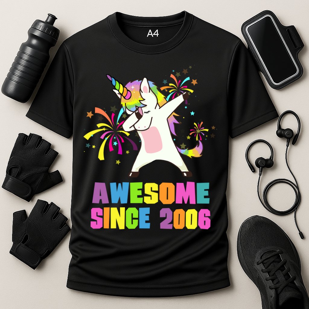 Awesome Since 2006 Unicorn 17 Years Old 17th Birthday Cooling Performance Crew T-Shirt